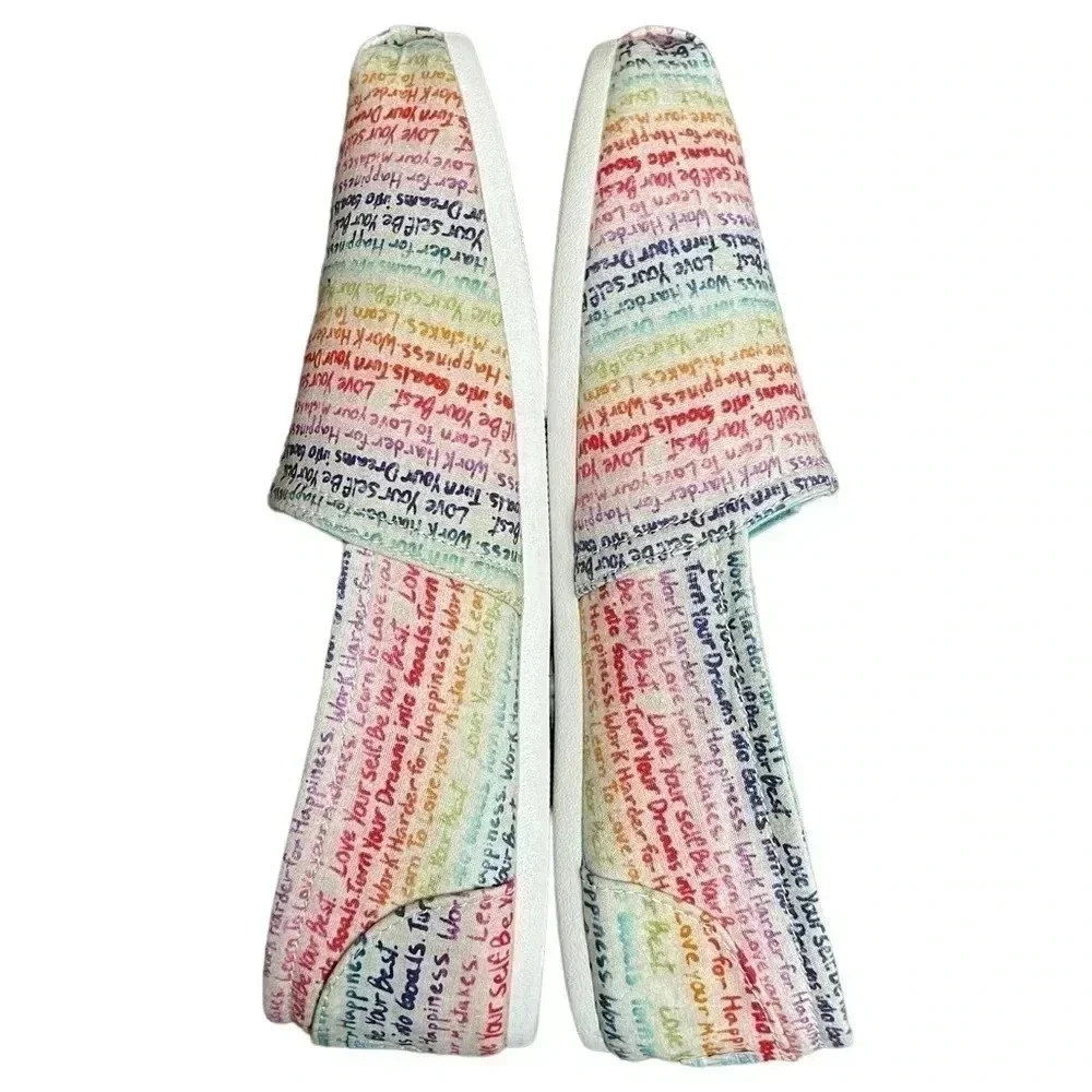 BOBS by Skechers Inspire Me Alpargata Slip On Flat Shoes Rainbow Women’s size 10